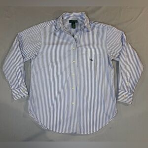 Lauren Ralph Lauren Women's Striped Button Down Shirt Size 8